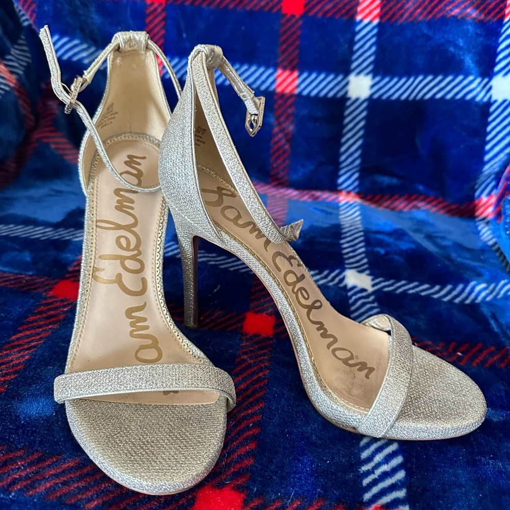 EUC Sam Edelman stiletto heel gold